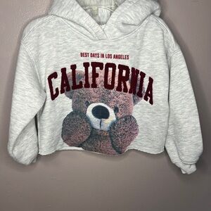 Zara Kids Gray California Bear Hoodie